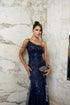 VESTIDO UM OMBRO SÓ PEDRINHAS LATERAL PAETE PETRA FINA